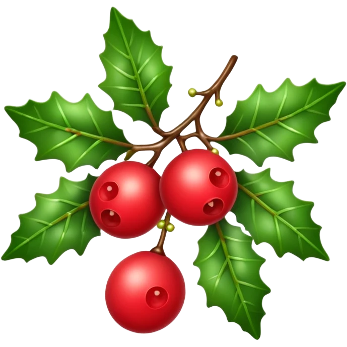 Holly berry on mistletoe emoji