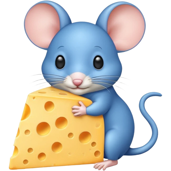 Blue Mouse with cheese emoji