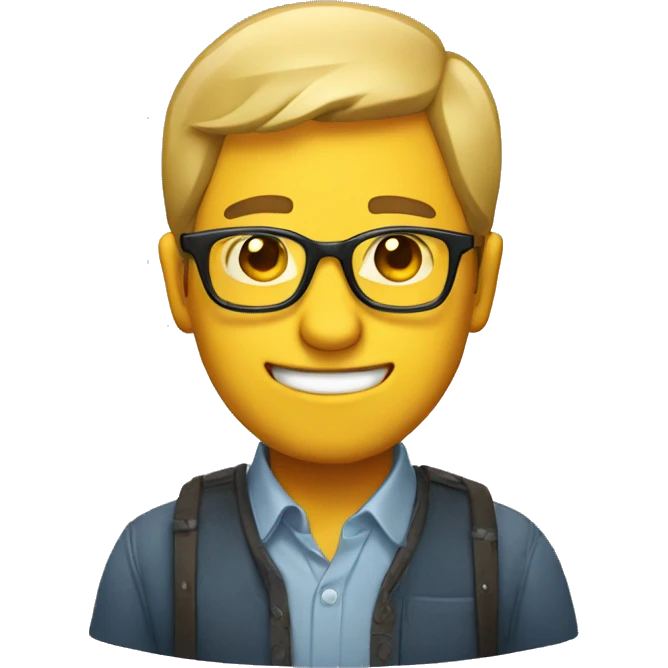 A funny guy that wear a glass emoji