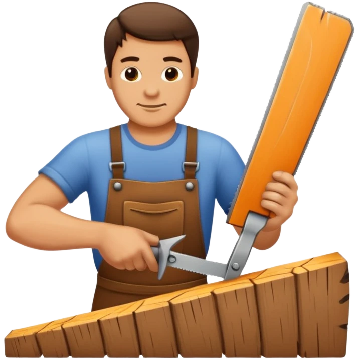 Homme scie du bois emoji