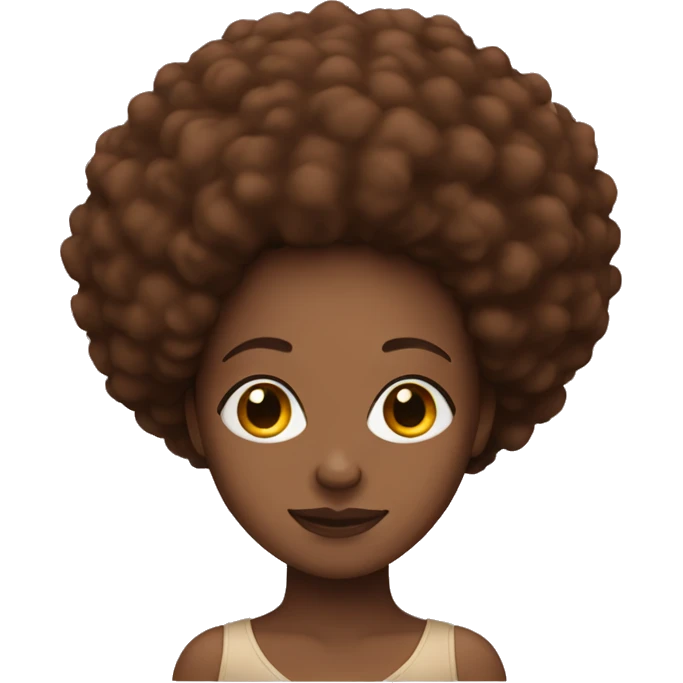 Black woman with brown Afro  emoji