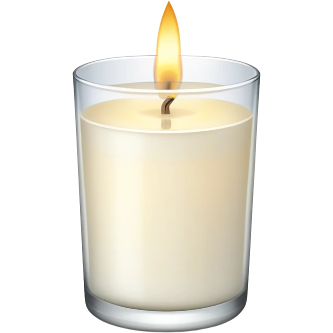 White scented candle in a glass emoji