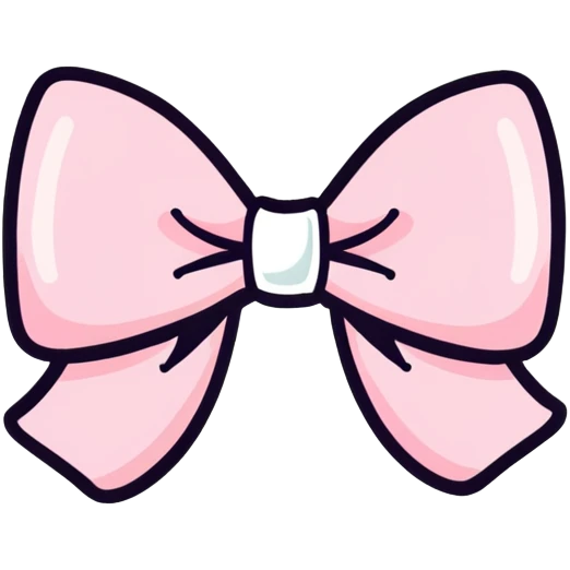 Pastel pink bow with pearls emoji