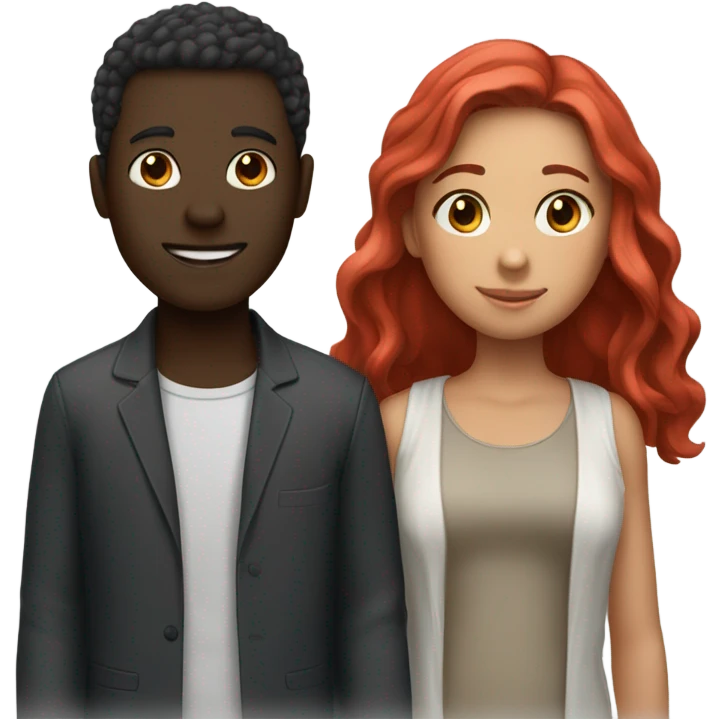 Two guys one girl one guy super dark other guy light skin then the girl is black wit red hair emoji