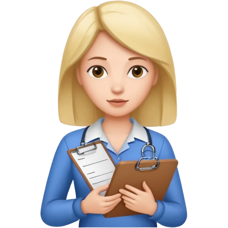women with clipboard pressed to her chest emoji