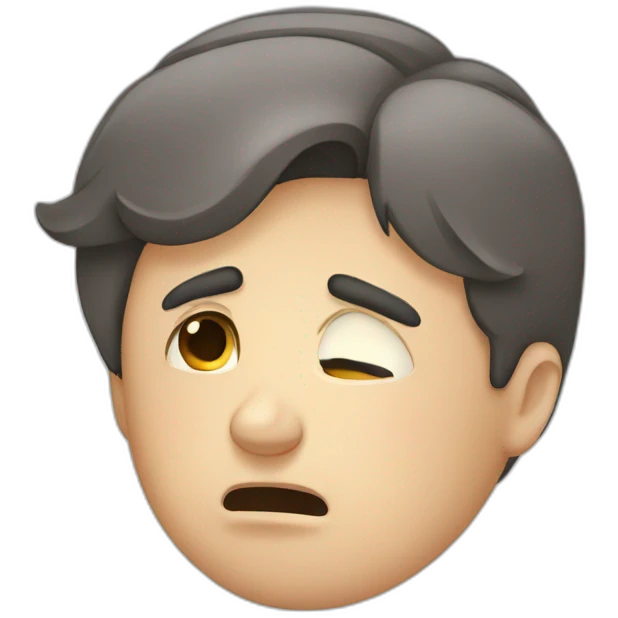 vector art of a man crying emoji
