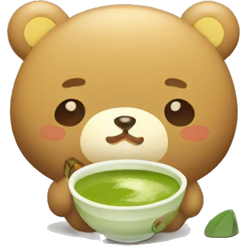 rilakkuma with matcha emoji