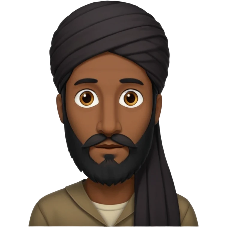 syrian long nose, black hair, long black beard, man emoji