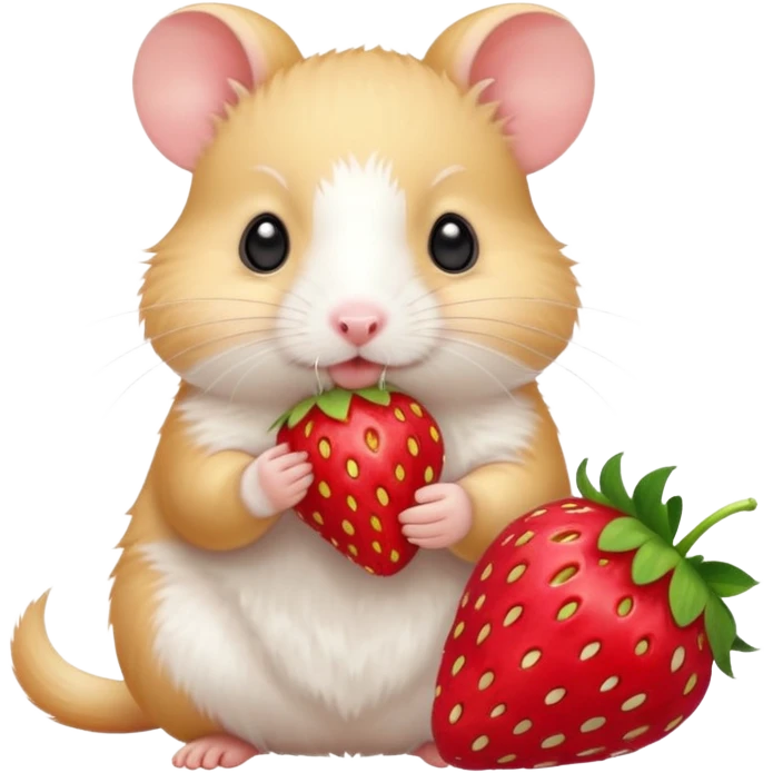 white hamster with fruits emoji