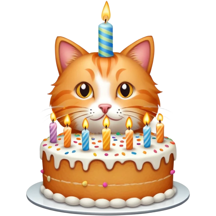 Cat with birthday cake emoji