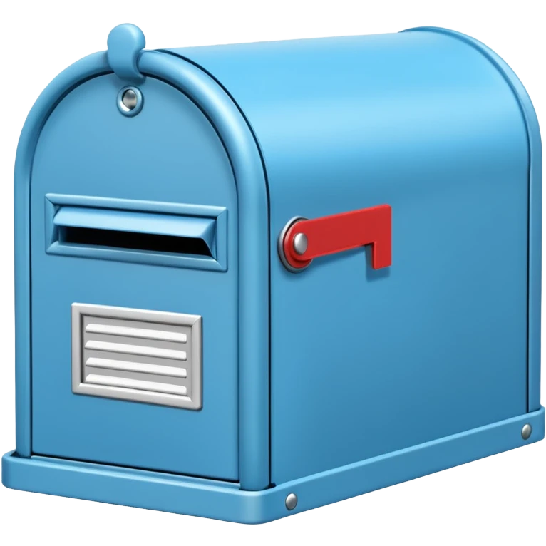 sky blue letter box, front viewsky, with no stain emoji