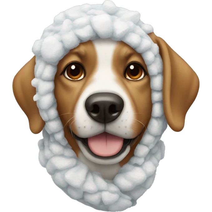 Dog with winter had emoji