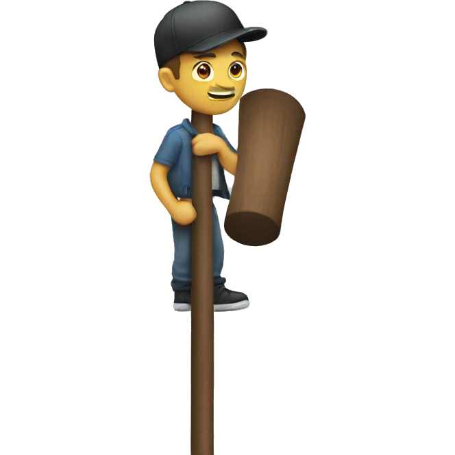 guy holding pole  emoji