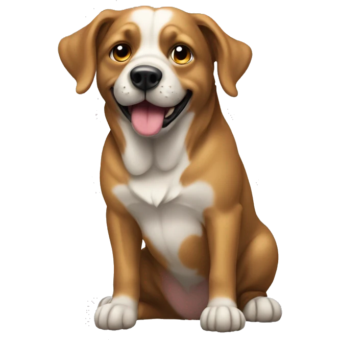Dog with big ta emoji
