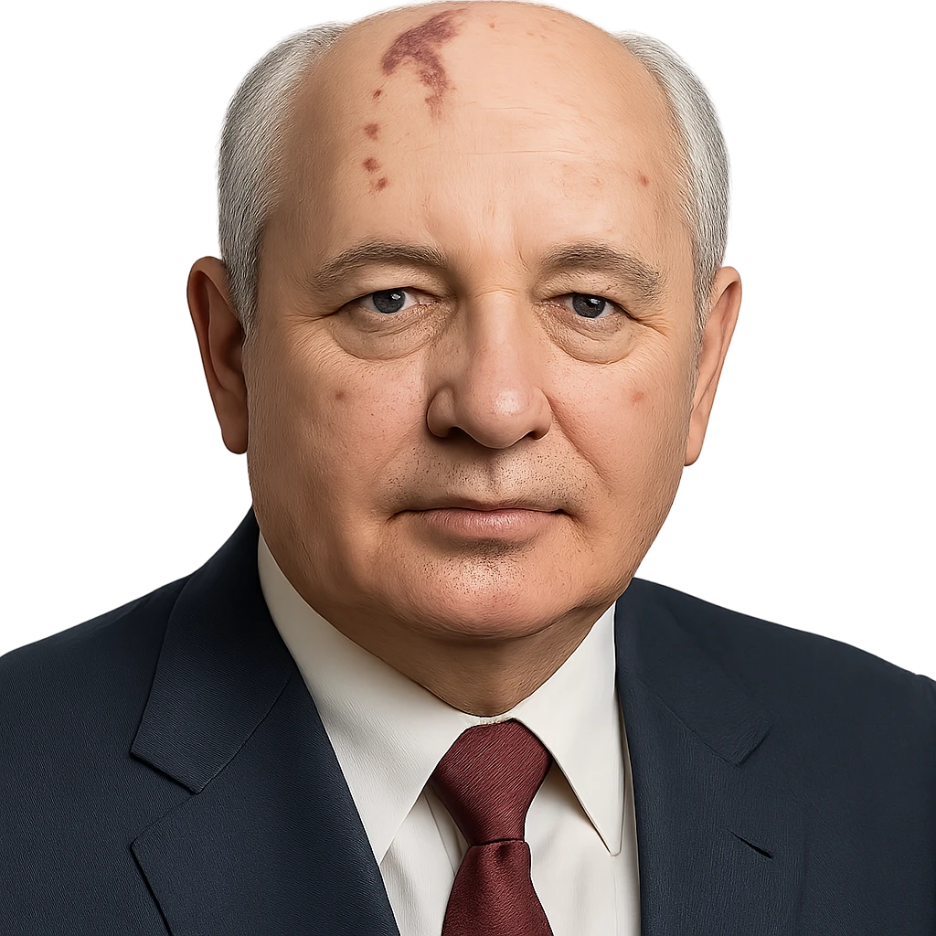 realistic icon of Mikhail Gorbachev, clean and focused, no background emoji