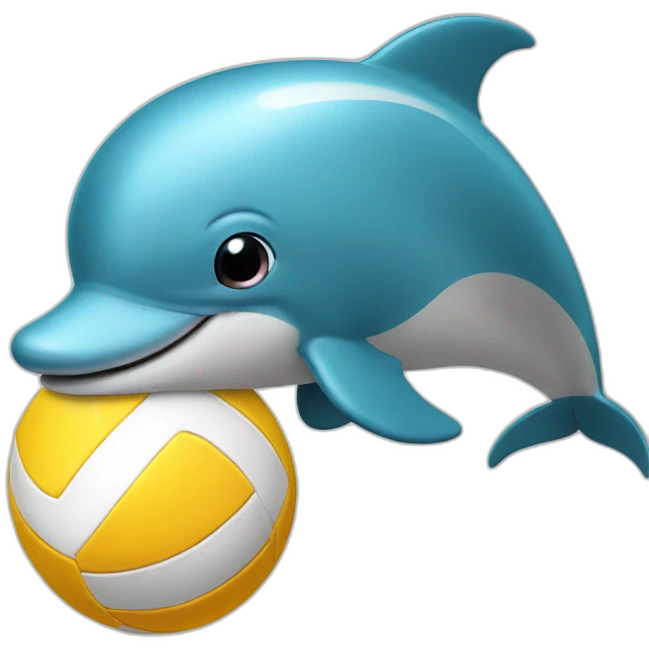 dolphin with volleyball head emoji