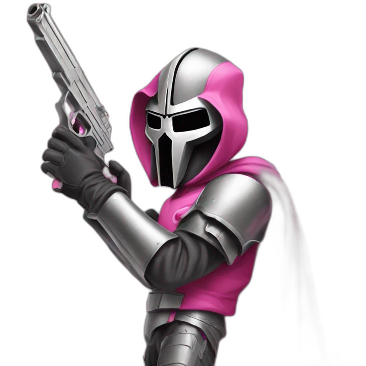 Mf doom holding a pink gun emoji