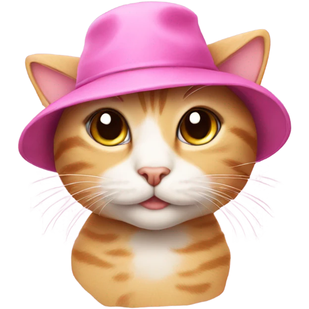Cute Cat in a pink hat emoji