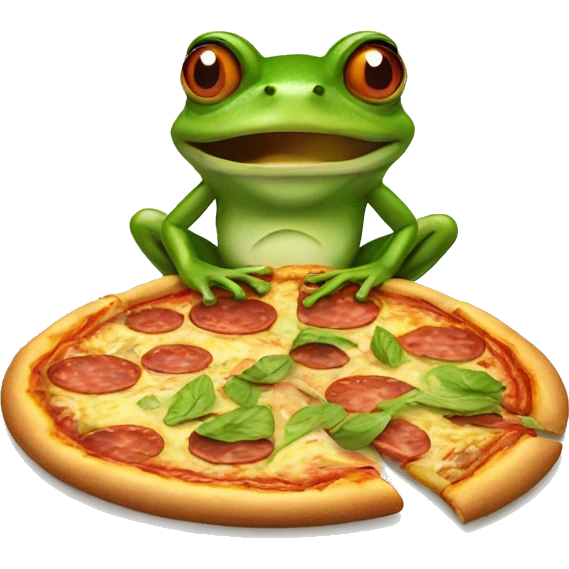 Frog eating pizza  emoji