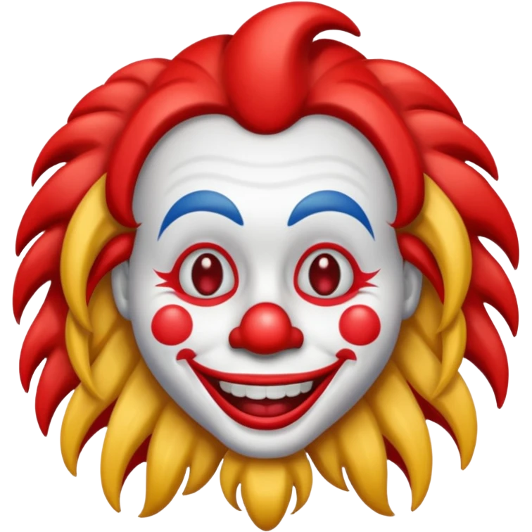 iPhone clown emoji with long hair emoji