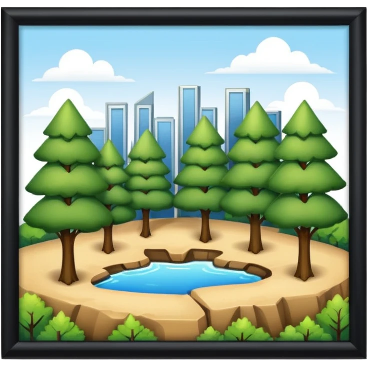 a piece of land with trees and buildings emoji
