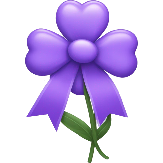 lavender flower with purple ribbon emoji