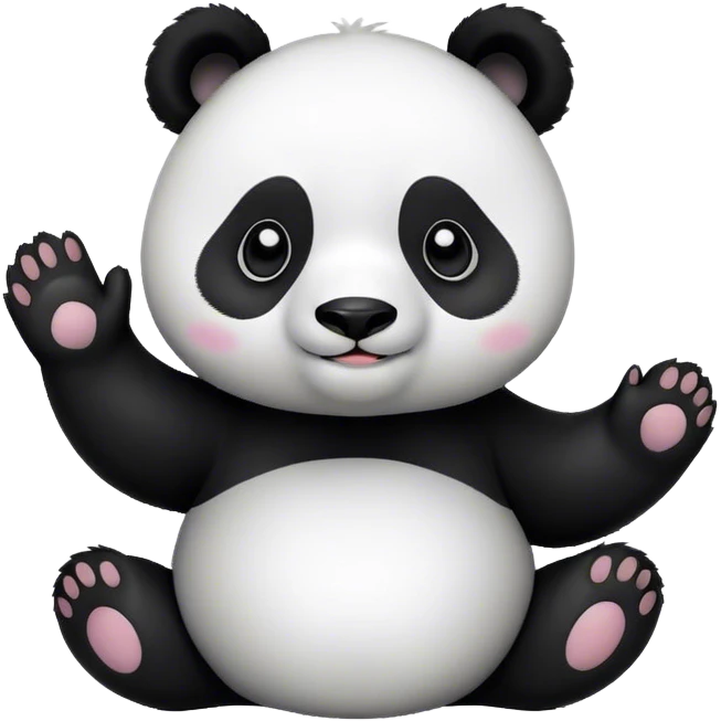 Pregnant panda waving emoji