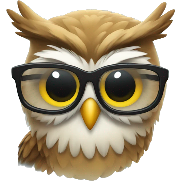 an owl wearing glasse emoji