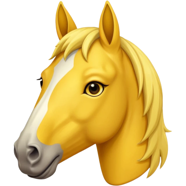 horse face, yellow face, simple features emoji