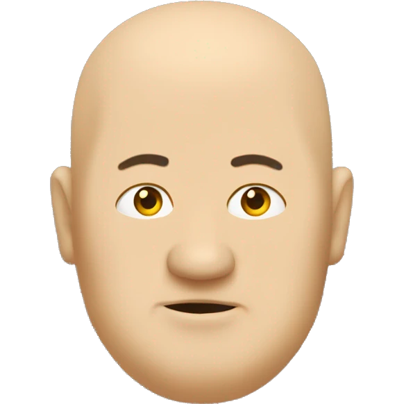 The face of a fat yellow man with no hair on the sides. On the top of his head is a lock of standing hair emoji