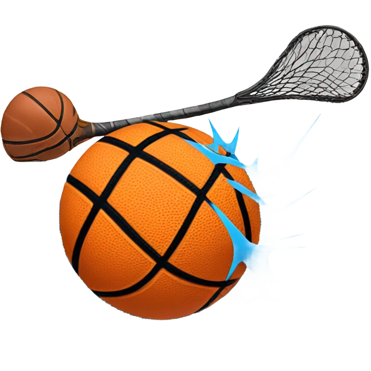 Lacrosse stick smashing a basketball  emoji