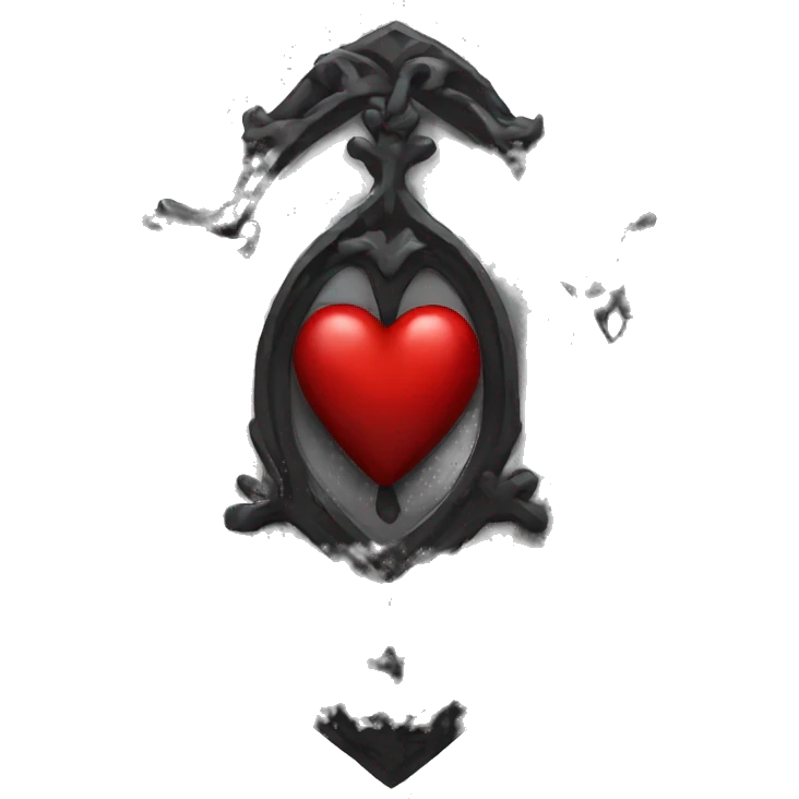 Gothic red heart emoji