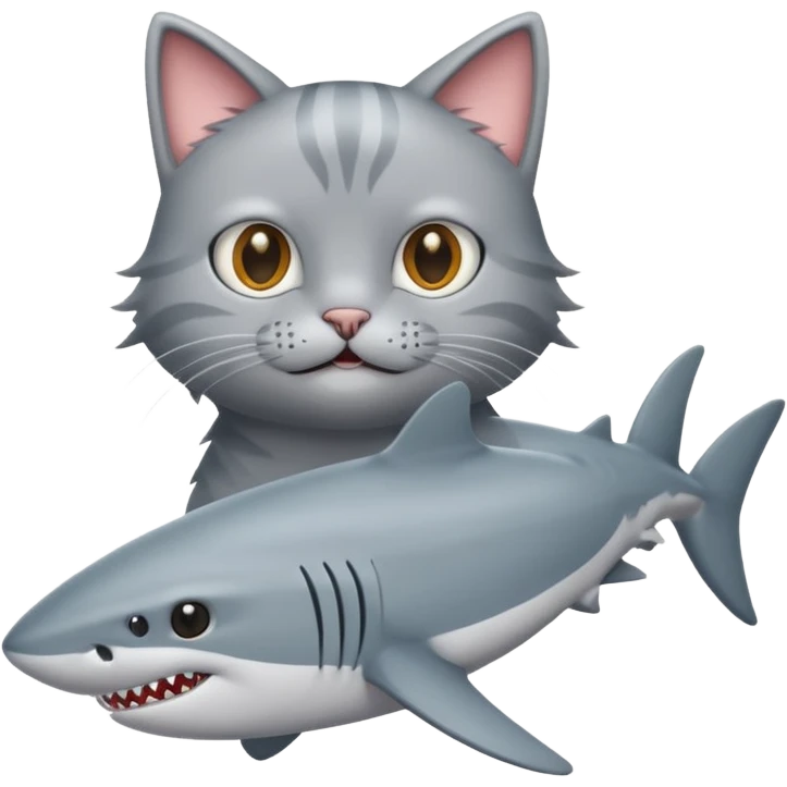cat and shark emoji