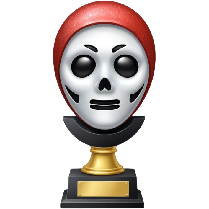glitter trofeu com a cara do ghostface branco emoji