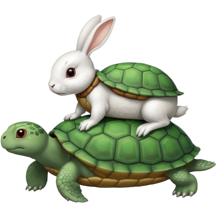rabbit riding on turtle's back emoji