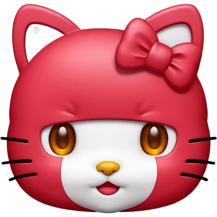 Hello Kitty cabeza rojo emoji