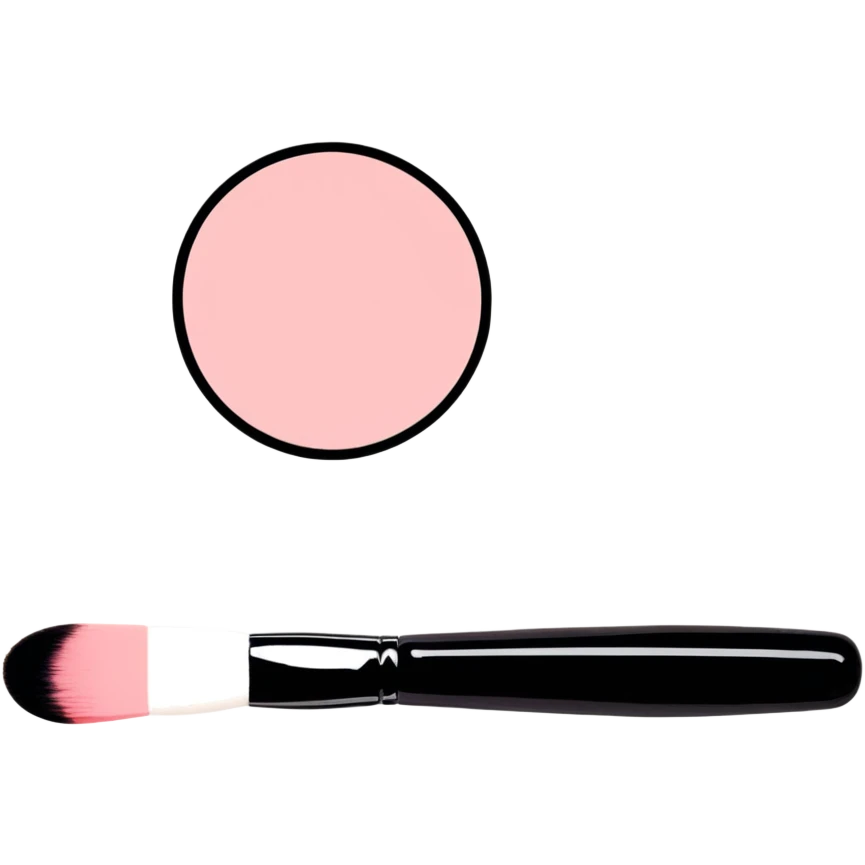 Makeup brush with pink blush powder emoji