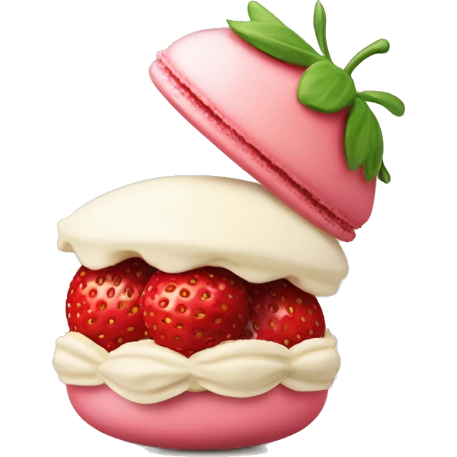 Stawberry and vanilla macaroon without strawberries  emoji