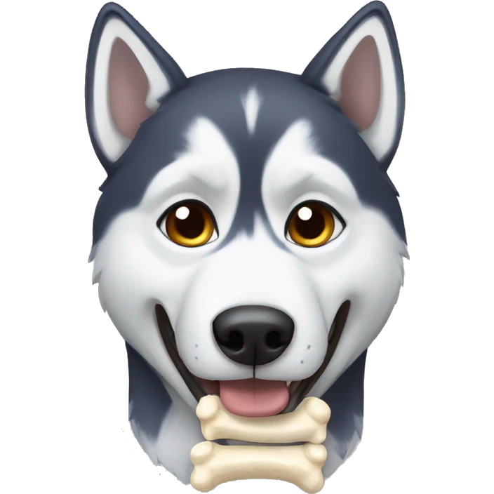 husky with a bone  emoji
