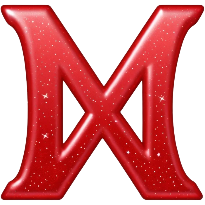 The letters xoxo in sparkly red font emoji