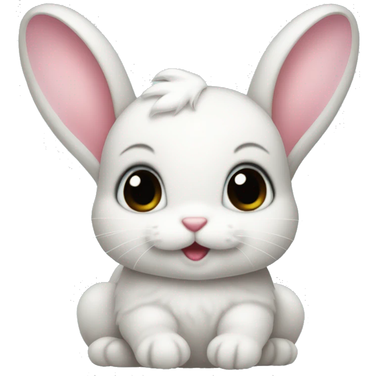 Baby bunny with coquette bow on ear emoji