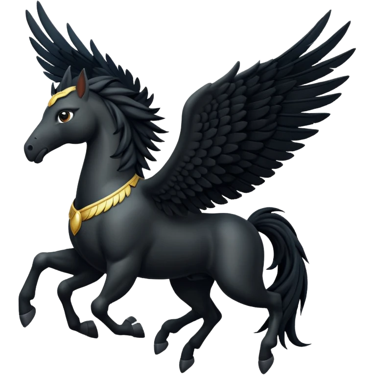 A black Pegasus emoji