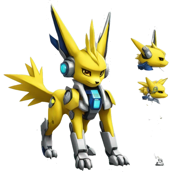 Renamon-Jolteon-Zeraora-medabot-mecha full body emoji