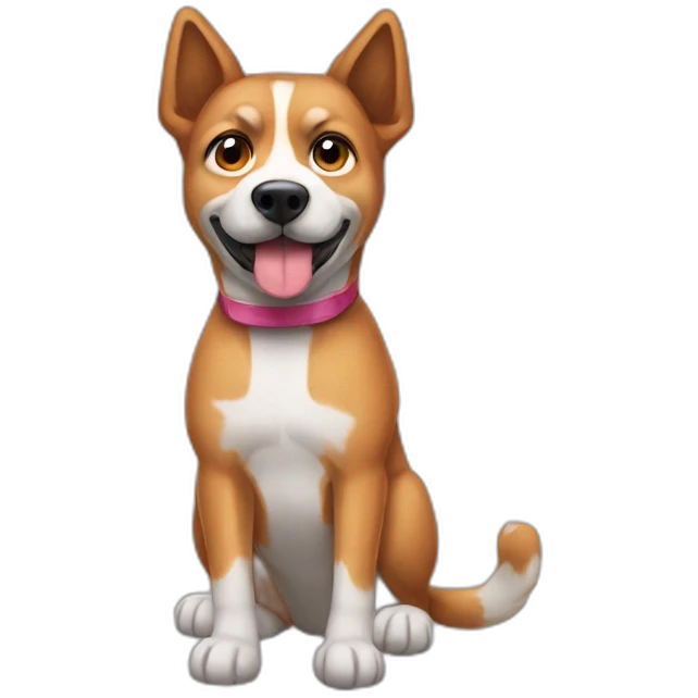 Un perro con una corona emoji