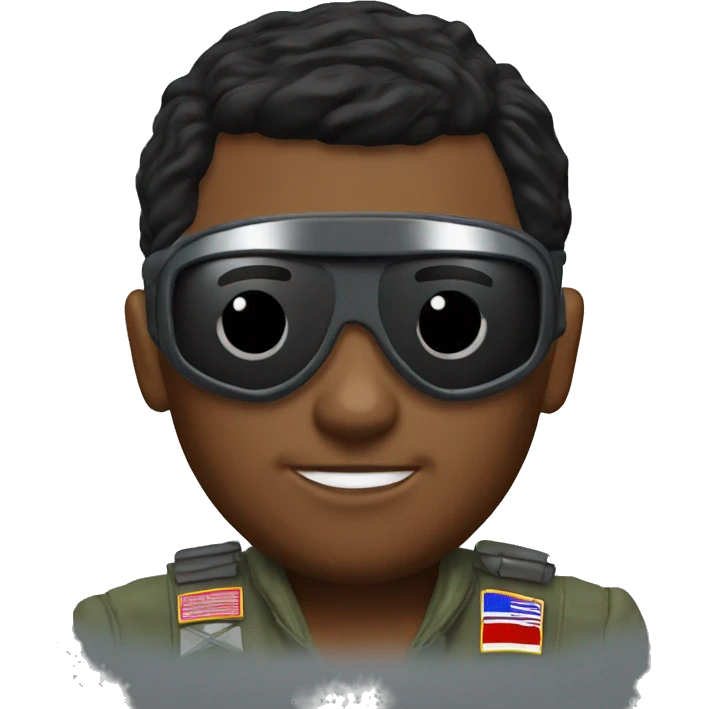 top gun pilot emojji with pilot helmet emoji