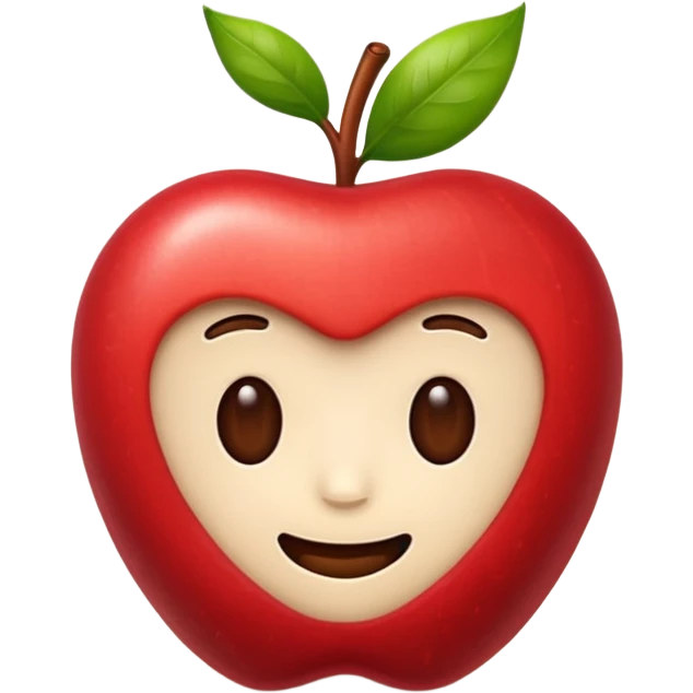coffee bean apple style emoji with a cute face emoji