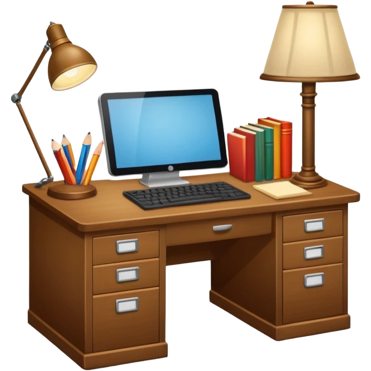 school teacher's desk emoji