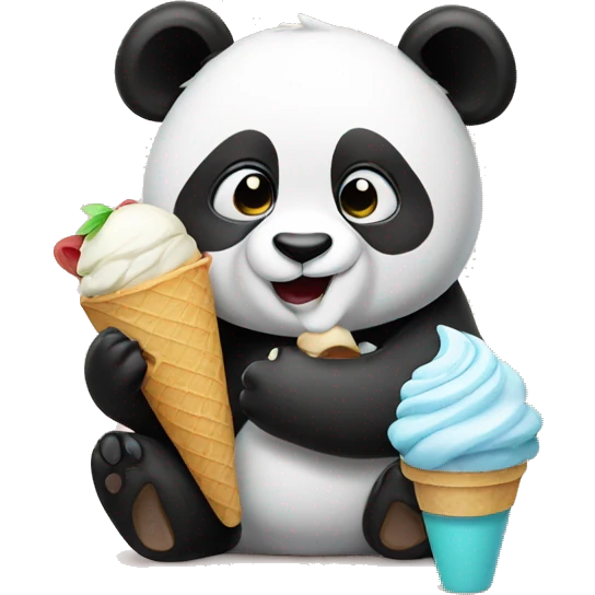 Panda eating ice cream emoji