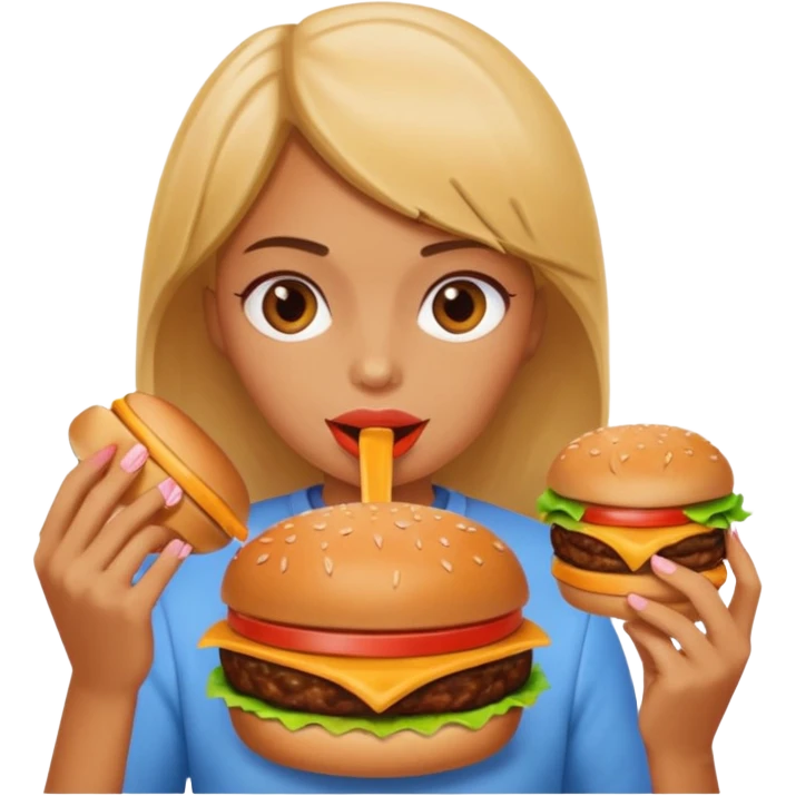 Day girl eat burger  emoji