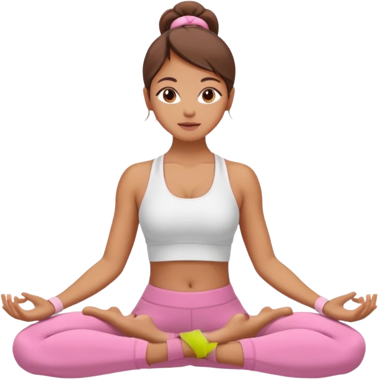 woman ioga white pink emoji